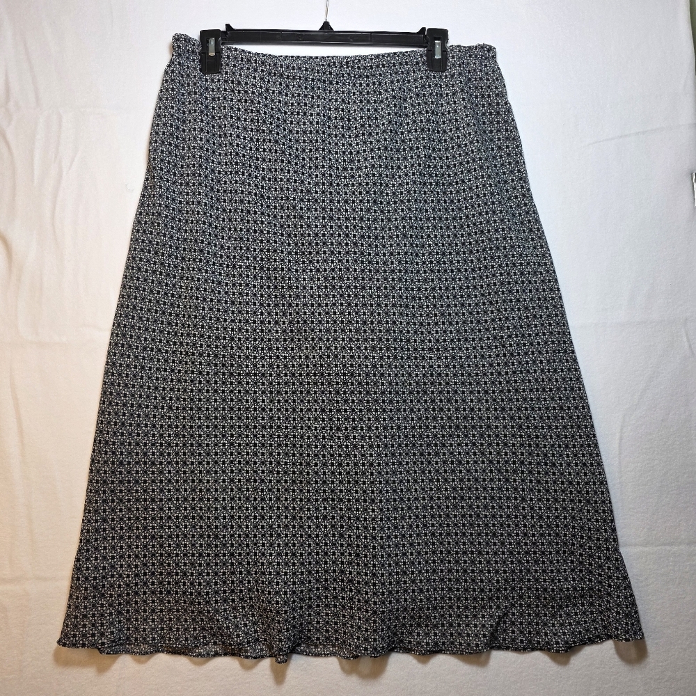 Classic Black And White Midi A-Line Skirt 22w